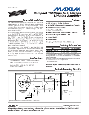 MAX3748HETE-G16 Datasheet PDF Maxim Integrated