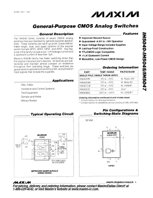 IH5045 Datasheet PDF Maxim Integrated
