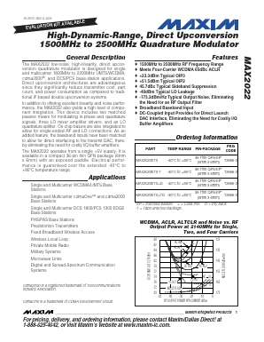 MAX2022ETX+D Datasheet PDF Maxim Integrated