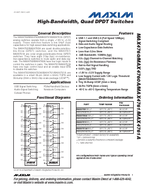 MAX4760EBX-T Datasheet PDF Maxim Integrated