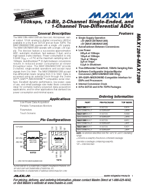 MAX1289 Datasheet PDF Maxim Integrated