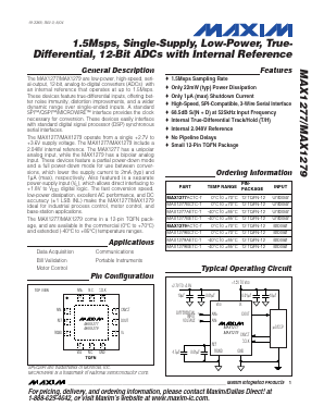 MAX1277AETC-T Datasheet PDF Maxim Integrated