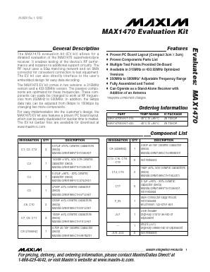 MAX1470EVKIT-433 Datasheet PDF Maxim Integrated