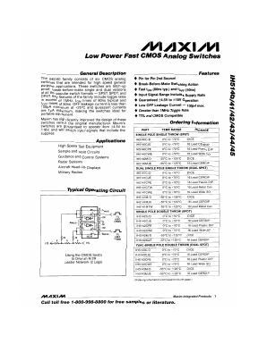 IH5142 Datasheet PDF Maxim Integrated