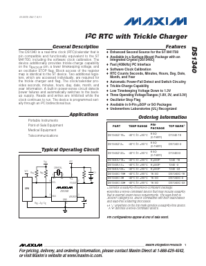 DS1340-3 Datasheet PDF Maxim Integrated