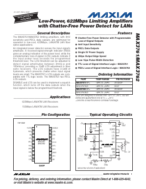 MAX3762 Datasheet PDF Maxim Integrated