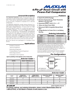 MAX6345SUT-T Datasheet PDF Maxim Integrated