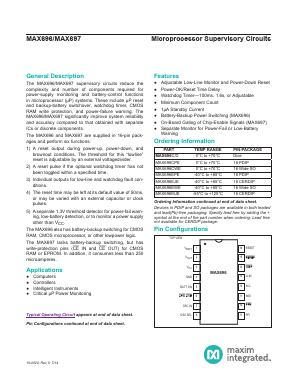 MAX697CPE Datasheet PDF Maxim Integrated