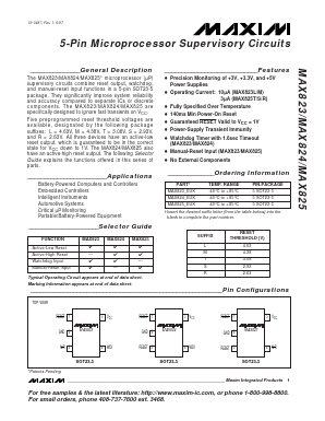 MAX823SEUK Datasheet PDF Maxim Integrated