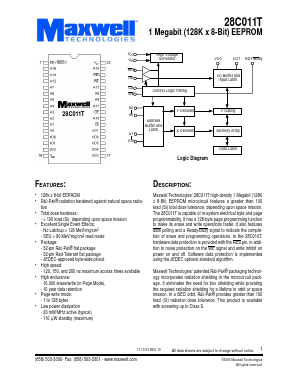28C011TRPFB12 Datasheet PDF MAXWELL TECHNOLOGIES