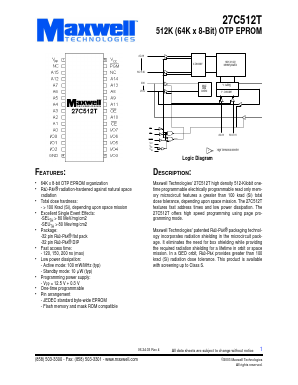 27C512TRPFS15 Datasheet PDF MAXWELL TECHNOLOGIES