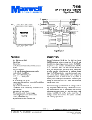 7025ERPQS35 Datasheet PDF MAXWELL TECHNOLOGIES