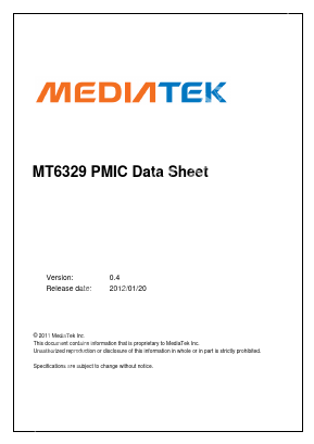 MT6329BA Datasheet PDF MediaTek Inc