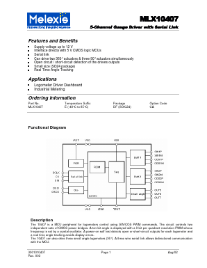 MLX10407EDFCA Datasheet PDF Melexis Microelectronic Systems 