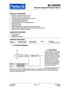 MLX90269 Datasheet PDF Melexis Microelectronic Systems 