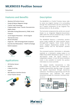 MLX90333LDC Datasheet PDF Melexis Microelectronic Systems 