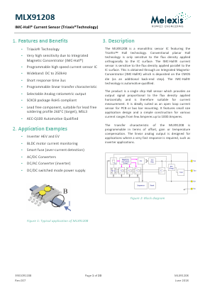MLX91208LDCCAV-001TU/RE Datasheet PDF Melexis Microelectronic Systems 