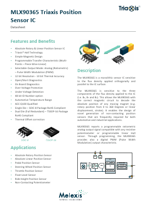 MLX90365LGOACE-000RE Datasheet PDF Melexis Microelectronic Systems 