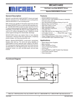 MIC4451YN Datasheet PDF Micrel