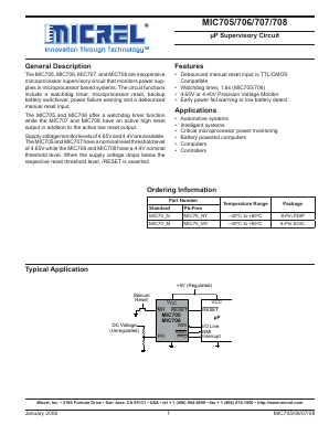 MIC707 Datasheet PDF Micrel