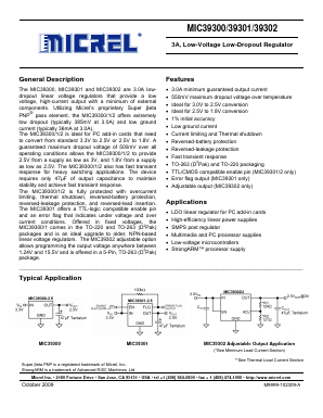 MIC39300-1.8WT Datasheet PDF Micrel