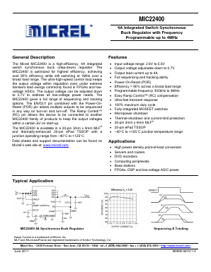 MIC22400YTSE Datasheet PDF Micrel