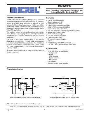 MIC2292-34YML Datasheet PDF Micrel