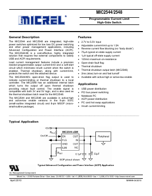 MIC2548-1YM Datasheet PDF Micrel