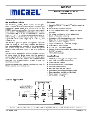 MIC2560 Datasheet PDF Micrel