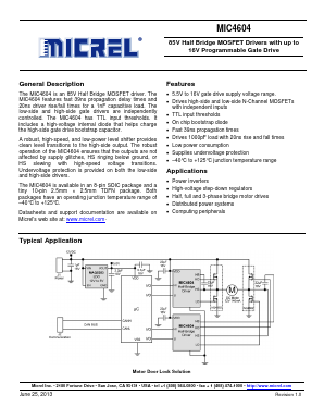 MIC4604 Datasheet PDF Micrel