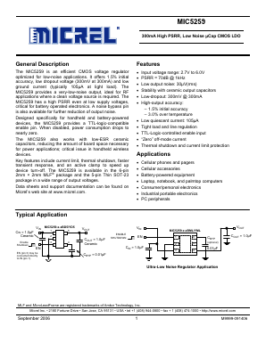 MIC5259-2.5BD5 Datasheet PDF Micrel