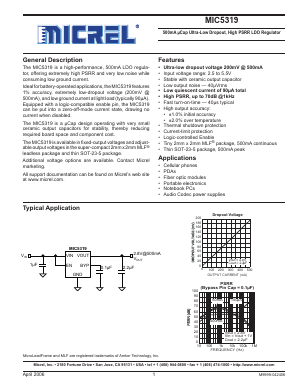 MIC5319-1.3HYML Datasheet PDF Micrel