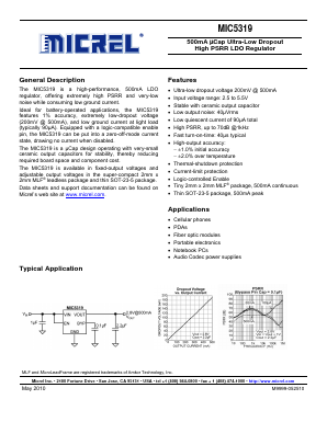 MIC5319-1.3HYML Datasheet PDF Micrel