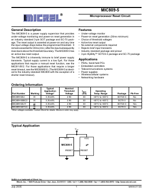 MIC809-5 Datasheet PDF Micrel