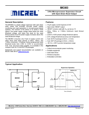 MIC803-29D2VM3 Datasheet PDF Micrel