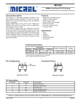 MIC920YC5 Datasheet PDF Micrel