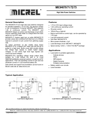 MIC94070YC6 Datasheet PDF Micrel