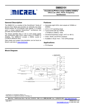 SM802101 Datasheet PDF Micrel