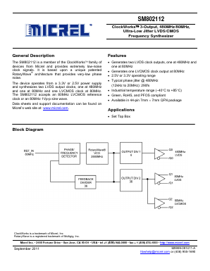 SM802112UMG Datasheet PDF Micrel
