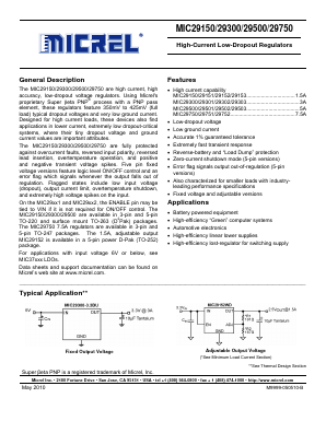 MIC29750-5.0BWT Datasheet PDF Micrel
