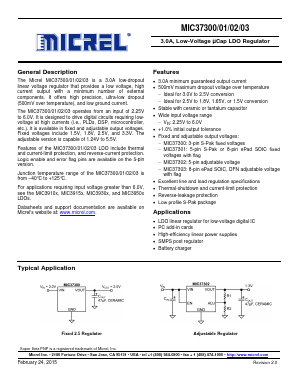 MIC37300-1.5WR-TR Datasheet PDF Micrel