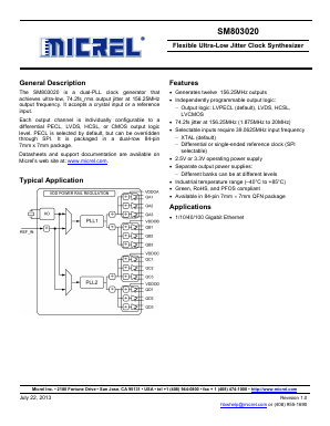 803020 Datasheet PDF Micrel
