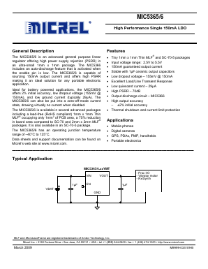 MIC5365-2.7YC5 Datasheet PDF Micrel