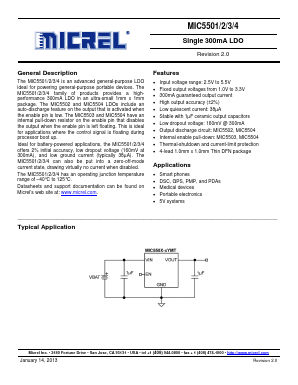 MIC5501 Datasheet PDF Micrel