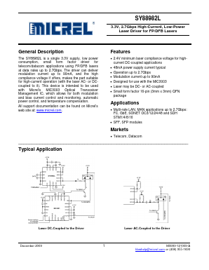 SY88982L Datasheet PDF Micrel