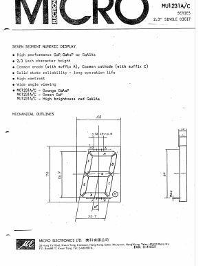 MU1231A-C Datasheet PDF Micro Electronics