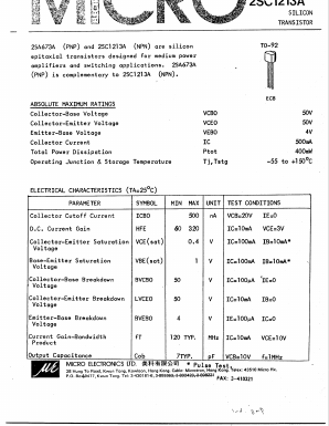 2SC1213A Datasheet PDF Micro Electronics