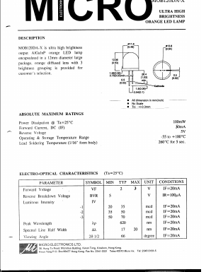 MOB120DA-3 Datasheet PDF Micro Electronics