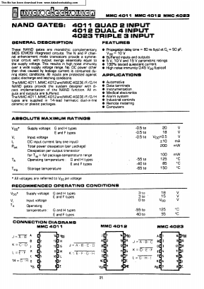 MMC4012 Datasheet PDF Micro Electronics