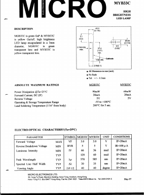 MYB33C Datasheet PDF Micro Electronics